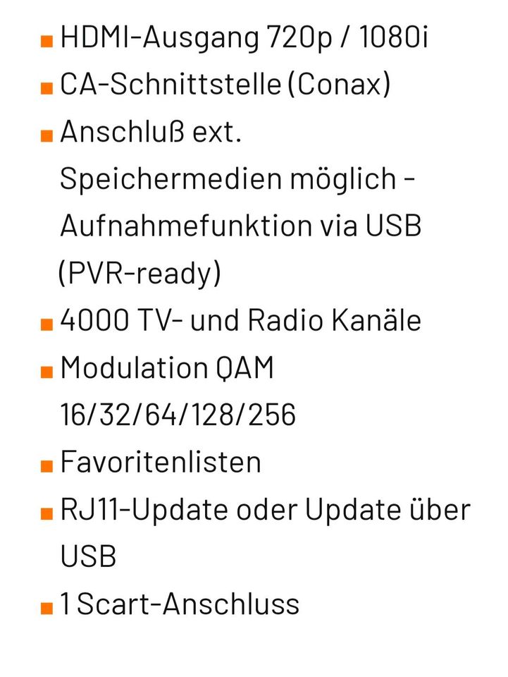 Receiver für Kabelfernsehen in Lichtenau