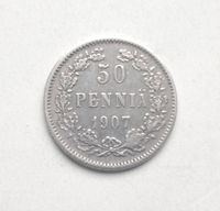 Finnland 50 Penniä 1907 Nikolaus II - Silbermünze ! Hessen - Rödermark Vorschau