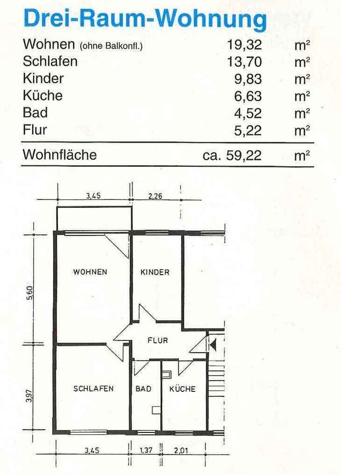 3-Raum-Wohnung in der Möllner Str. 7 im 3. OG! in Schwerin