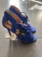 Echtleder Wildleder Suede High Heels Schnüren NEU 38 blau lila München - Maxvorstadt Vorschau