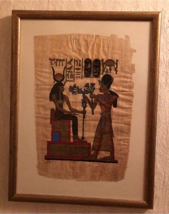 Ägyptisches Bild auf Papyrus in Rhinow