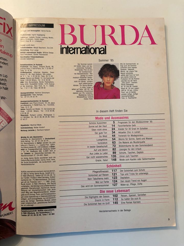 Burda International Sommer und Herbst 1985 und Trendjournal 1999 in Nürnberg (Mittelfr)