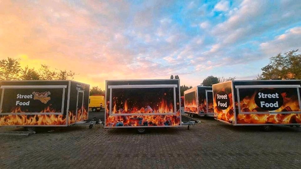 XXL Verschiedene Größen Imbissanhänger Imbisswagen mieten zu vermieten  verleih Foodtruck Verkaufswagen Grillwagen Dönerwagen Döneranhänger Foodtrailer Burgerwagen Wurstbude Streetfood Event mieten in Groß-Gerau