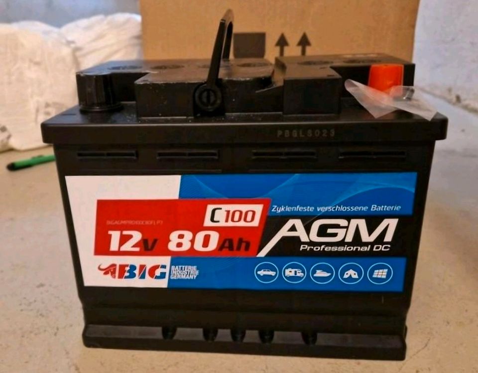 AGM Versorgungs-Batterie 80Ah Neu + Rechnung. in Kaufering
