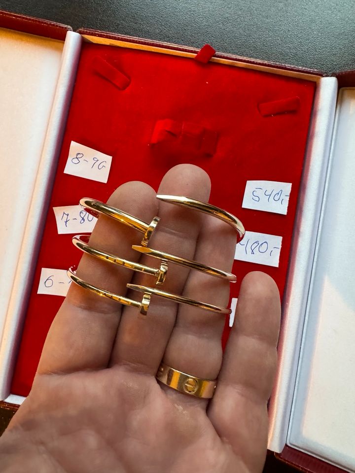 Designer Armreif Armband Nagel gelb Gold 585 14K. NEU in Datteln
