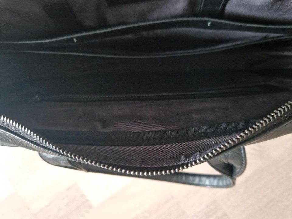 Herren Leder Arbeits Business Tasche grau, Laptop in Großheirath