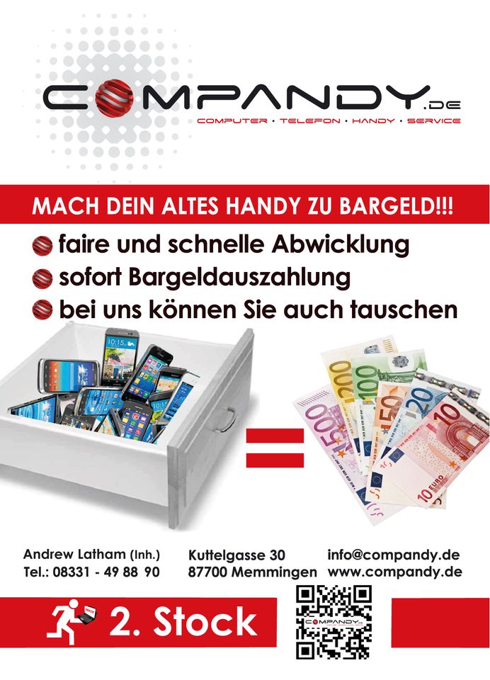 GESUCHT ANKAUF iPhone Samsung Handy Smartphones Barzahlung in Memmingen