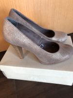 High Heels Pumps khaki/gold Gr. 40 echt Leder Nordrhein-Westfalen - Langenfeld Vorschau