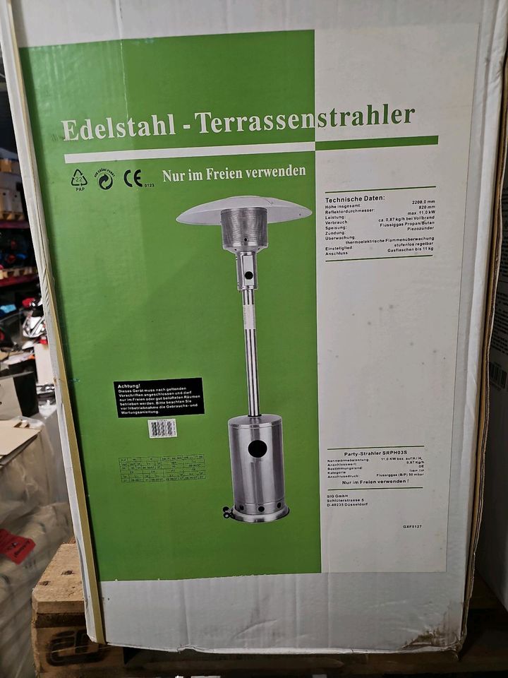 Gas Terrassenstrahler / Heizpilz Edelstahl neuwertig in Essen