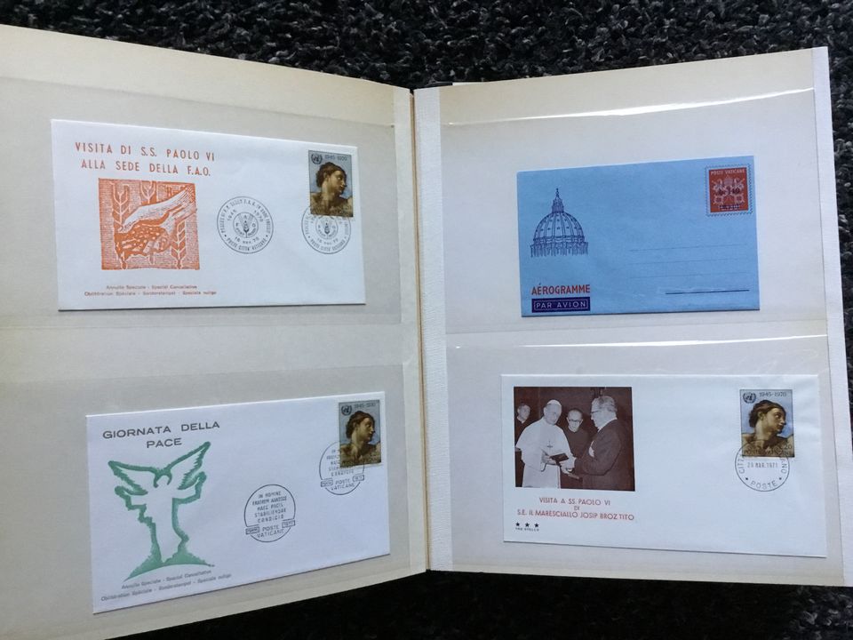 BRIEFMARKEN, Ersttagsbriefe 1969-71, Vatikan, Papst Paul VI., Alb in Bergisch Gladbach
