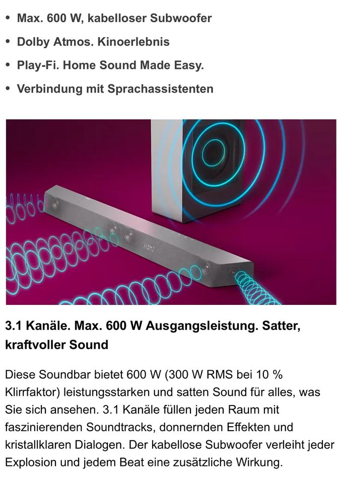 Soundbar Philipps TAB8507B/10 NEU Mega Preis 2 Jahre Garantie in Essen