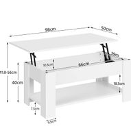 Couchtisch Holz Weiß ausklappbar mit Stauraum Nordrhein-Westfalen - Detmold Vorschau
