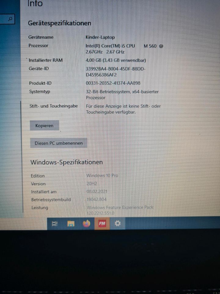 Dell Latitude 5310, technische Daten gemäß Bild 2 in Glinde