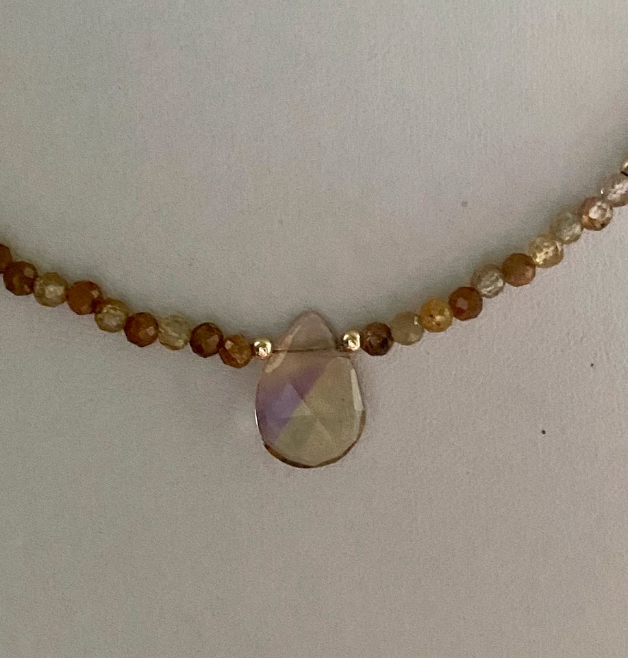 Ceylon Saphir-Kette mit Bicolor Ametrin/14 Karat Gold in Betzdorf