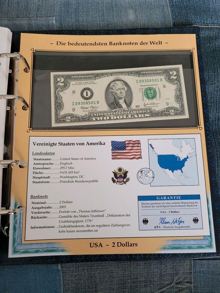 Album Die bedeutendsten Banknoten der Welt 11 Scheine in Petersberg