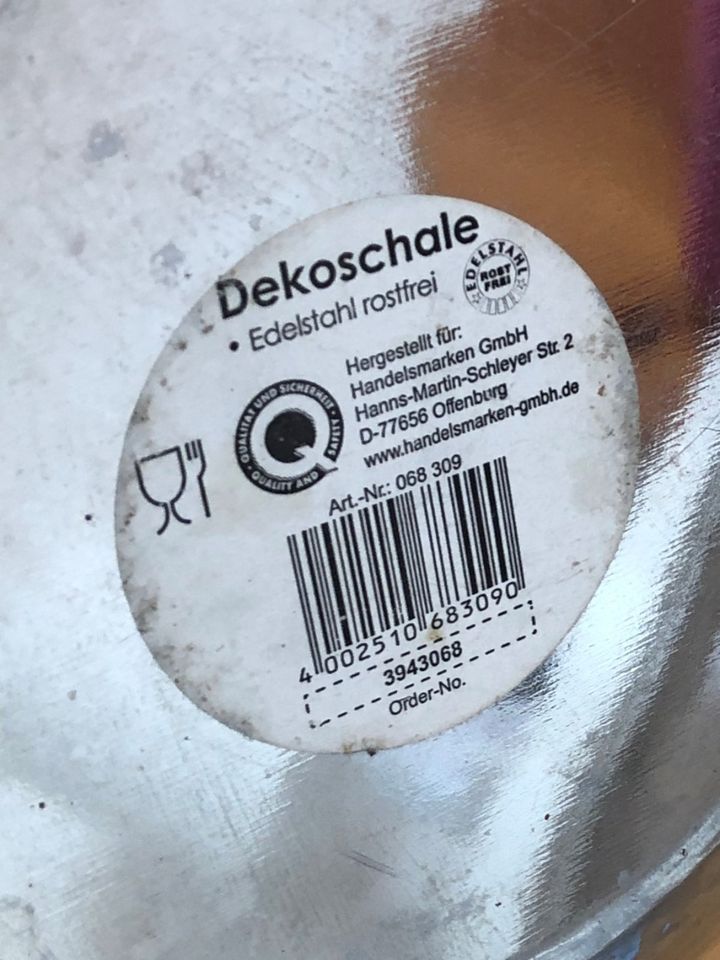 Deko-Schale Schüssel Obstschale Obstkorb Edelstahl silber in Biberach an der Riß