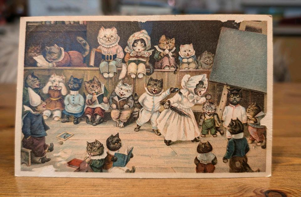 Rar Louis Wain Postkarte Katzen Cats Vintage 1907 Schule Academy in Rostock