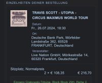 Verkaufe meine travis scott tickets am 26.7 frankfurt am main Brandenburg - Brandenburg an der Havel Vorschau