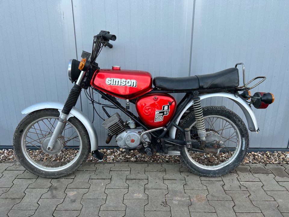 Simson S51 Enduro fahrbereit 4-Gang 1990 Moped Mofa Roller IFA in Osterweddingen