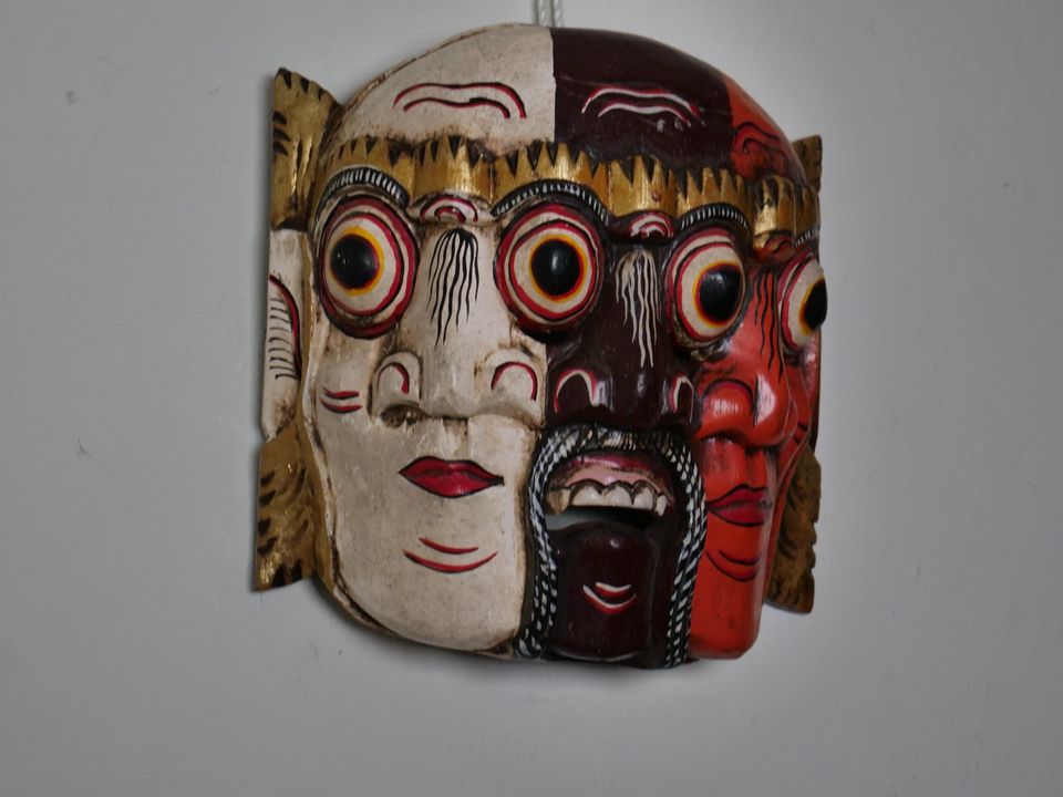 Tribal Art Maske Kunst Holzmaske Asien Freak Hippie Style in Edesheim (Pfalz)