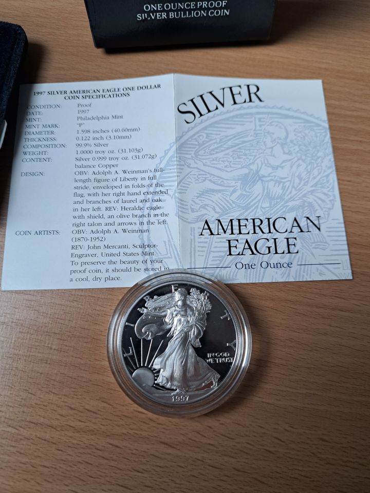 American Silver Eagle Proof Dollar 1997 P - Silber in Regensburg