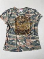 T-Shirt camouflage mit goldfarbenen Aufdruck US-Gr. L Gr. 134/140 Bayern - Waldbüttelbrunn Vorschau