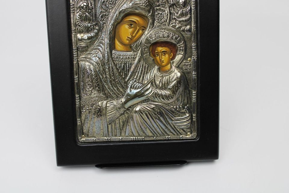 Byzantinische Ikone aus 950er Silber, Maria mit Christuskind in Fürth