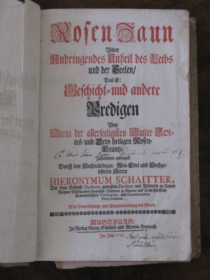 Marienpredigt von 1715, Antike Bücher /Selten für Sammler in Diez