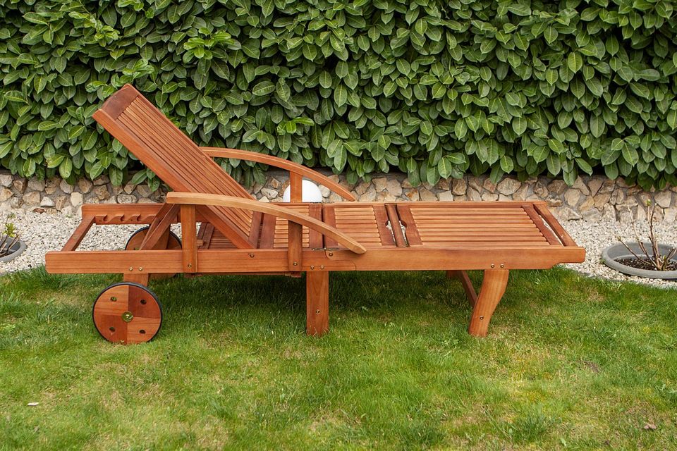 Sonnenliege Gartenliege Holz Holzliege Stuhl Relaxstuhl Relaxsessel Gartenmöbel Liegestuhl Klappsessel 3510047 in Hahn am See