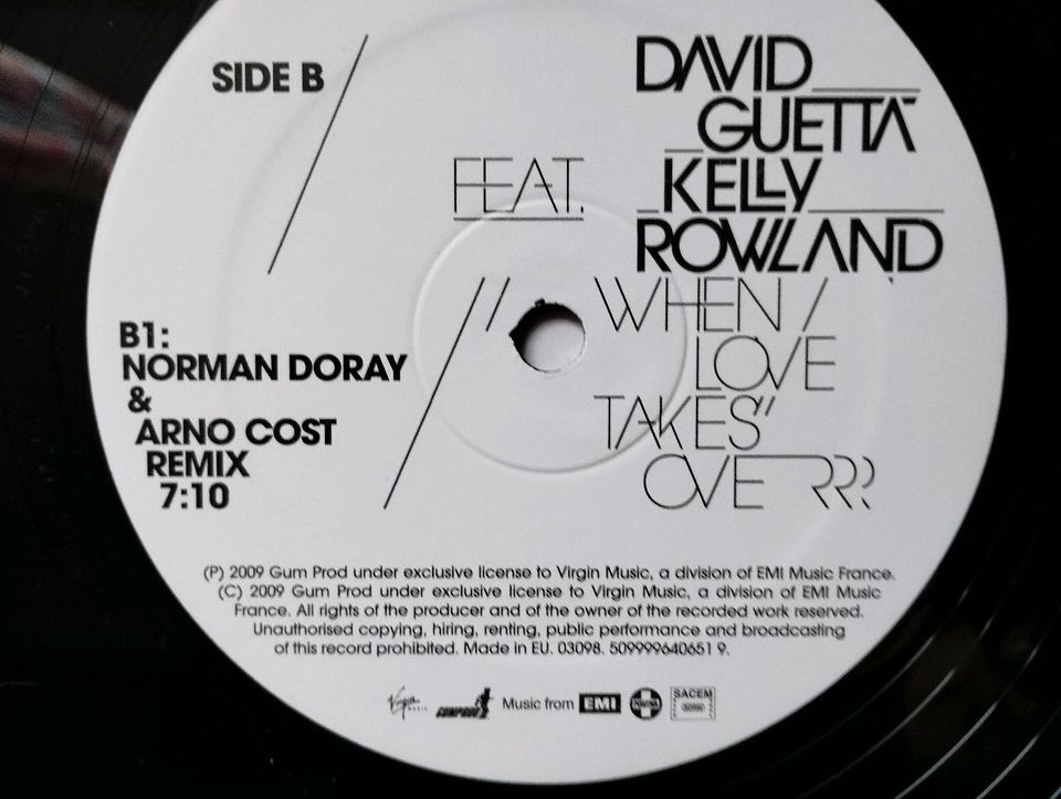 David Guetta feat. Kelly Rowland When loves Takes over Vinyl 12'' in Dortmund