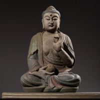 Holzskulptur des sitzenden Buddha Shakyamuni Rheinland-Pfalz - Nierstein Vorschau