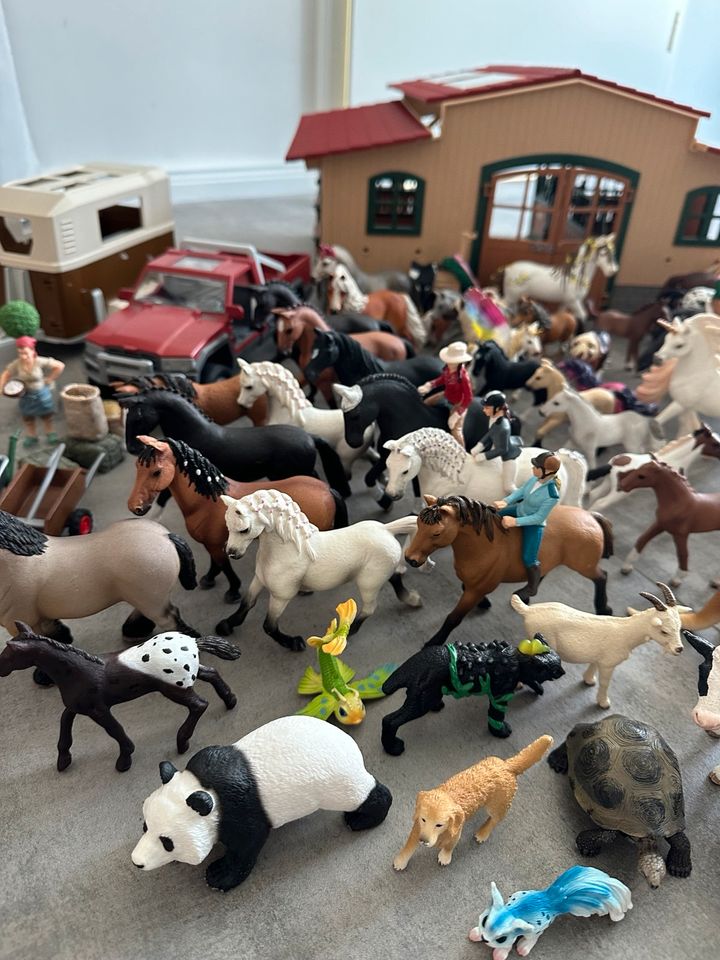 Schleich Reiterhof + viel Zubehör in Herten