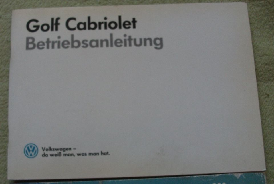 Betriebsanleitung VW Golf 1 Cabriolet 2/87 in Bremerhaven