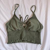 Fairycore khaki Oberteil Top mit V-Ausschnitt bauchfrei Saarland - Saarlouis Vorschau