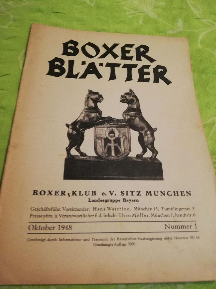 Boxer Blätter LG Bayern, LG Berlin - Brandenburg und DDR 1952 im in Wolfen