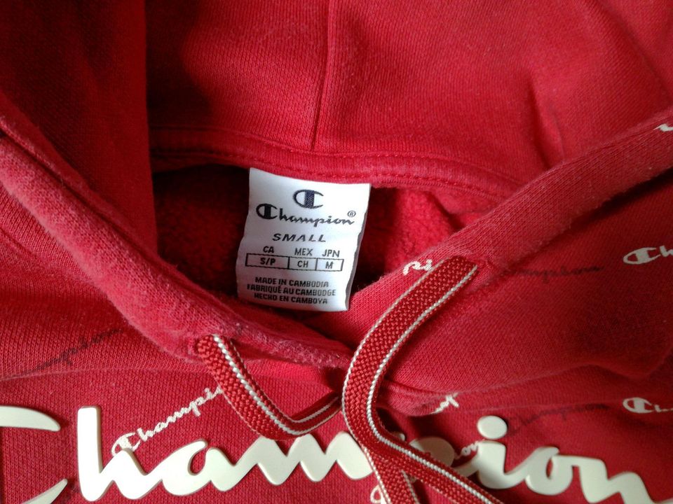 Champion Pullover Hoodie Sweatshirt Gr.S rot Kapuzenpulli in Güglingen