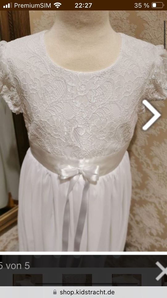 Kleid weiß Kommunion Hochzeit Gr 152 in Rott