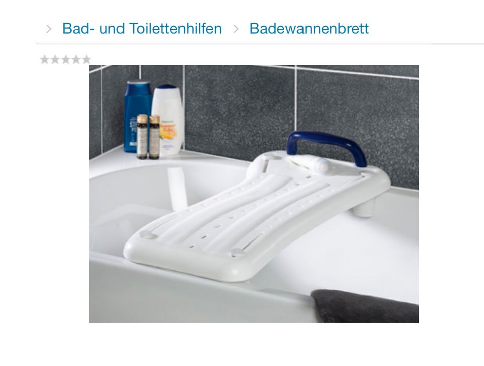 Senioren Sitzbrett für Badewanne,Wannensitzbrett Benny in Vellmar