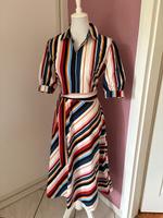 Kleid Midi Baumwolle 40 L Blusenkleid Streifen blau rot weiß rosa Kiel - Mitte Vorschau