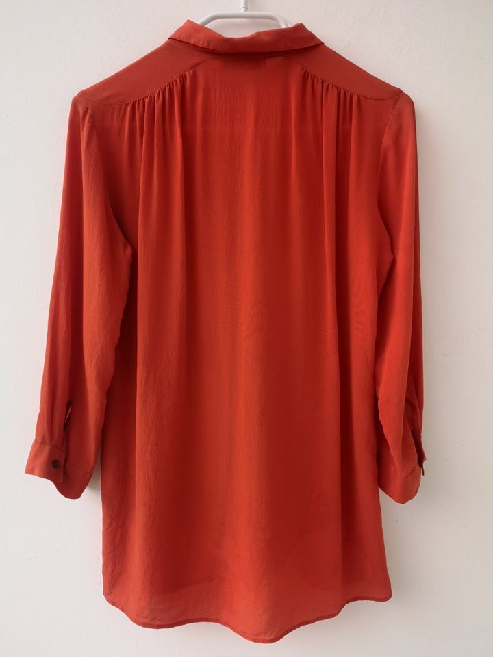 0039 Italy orange Shirtbluse Regular fit Damenbluse Seidenbuse in Freiberg