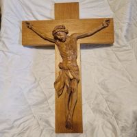 Altes Kruzifix Holzkreuz mit Jesus Skulptur geschnitzt 74 x 54 cm Freiburg im Breisgau - Feldberg Vorschau