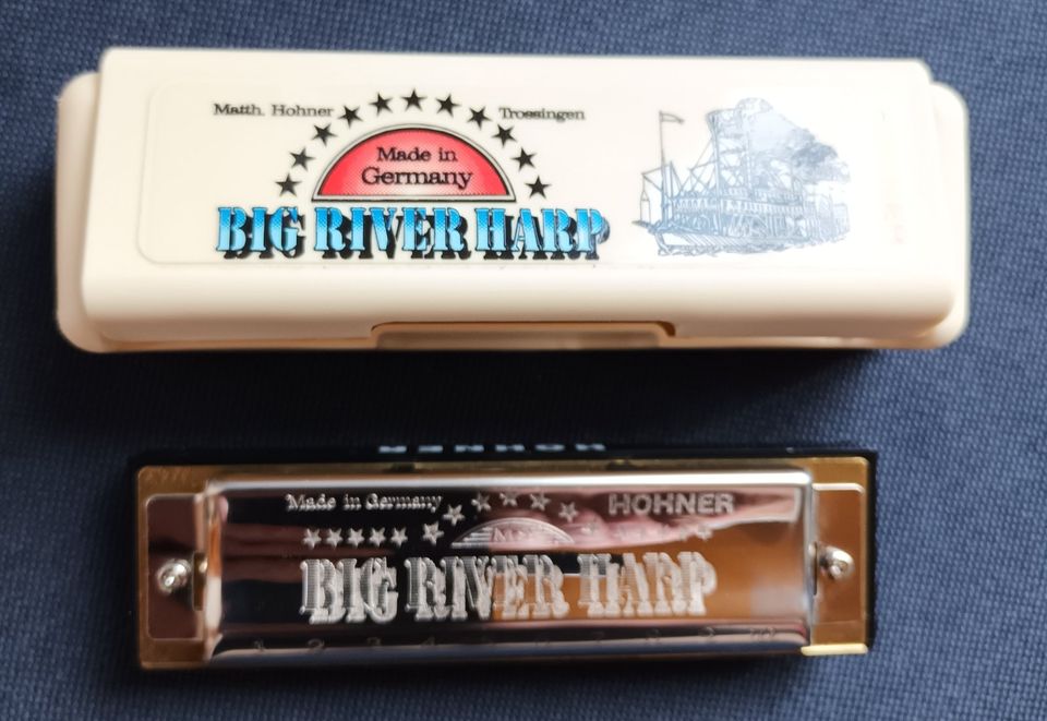 2 × orig. Hohner Mundharmonika_Echo Harb + Big River Harb!! in Emmelshausen