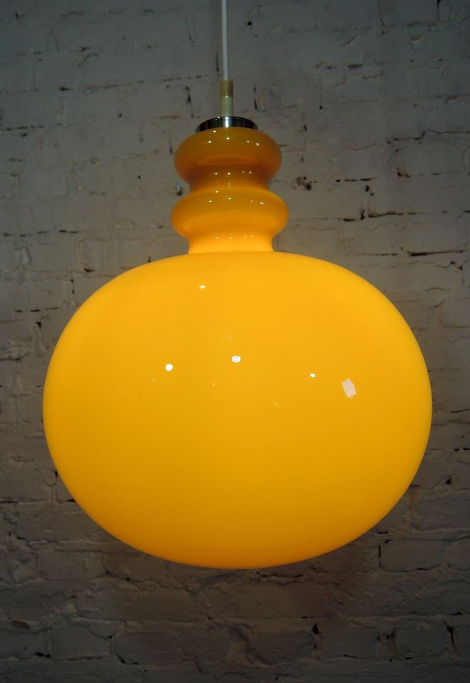 Pendelleuchte Lampe Hustadt Glas Gelb Midcentury Vintage 70er in Berlin