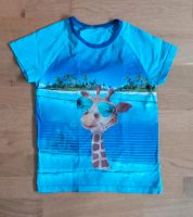 Handmade Jersey T-Shirt Giraffe blau 140 Niedersachsen - Schwanewede Vorschau