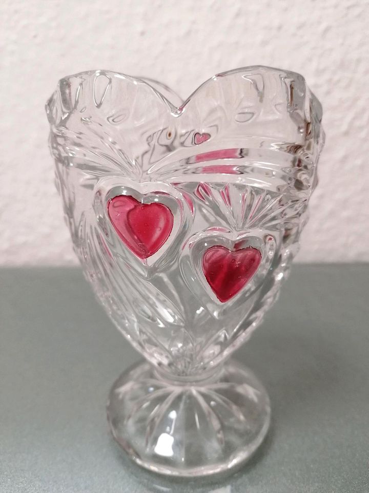 Deko Glas 5er Set - Herzvase geschenkt in Stahnsdorf