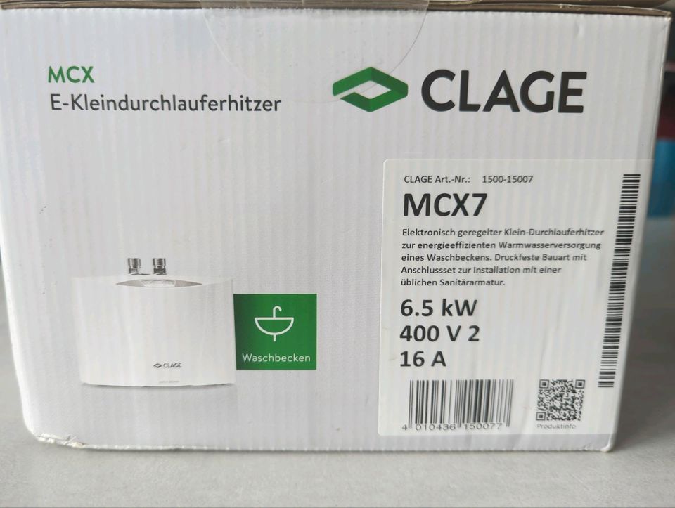 Durchlauferhitzer Clage MCX 7 6,5 kW 400V 16 A Neu OVP in Strehla