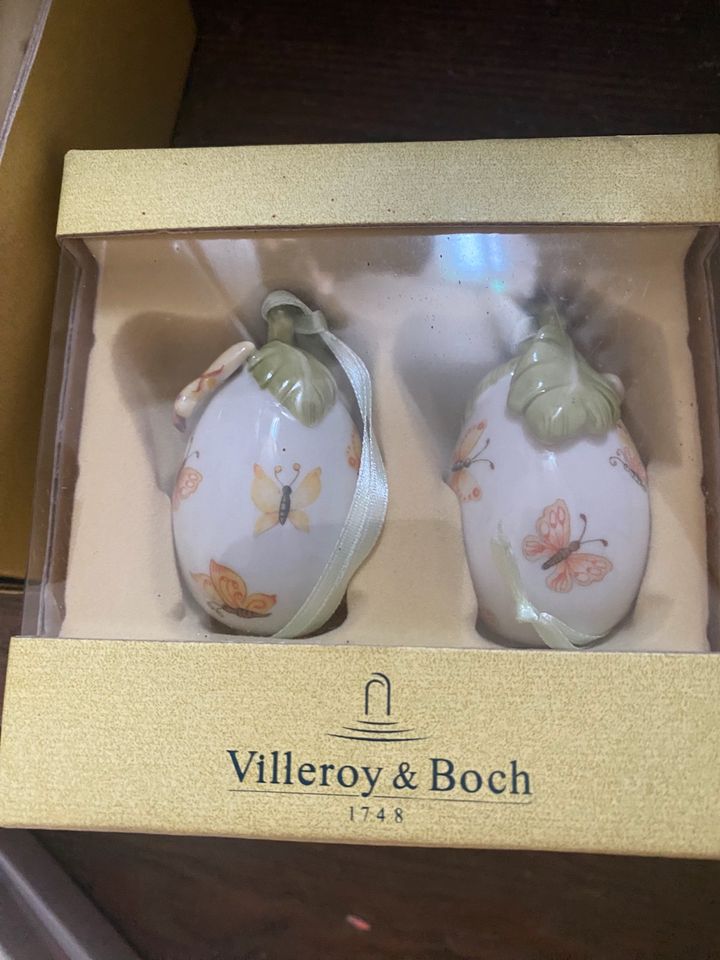 Set villeroy&boch Vase Spring Eggs Hasen Raster Brunch unbenutzt in Bad Schwartau