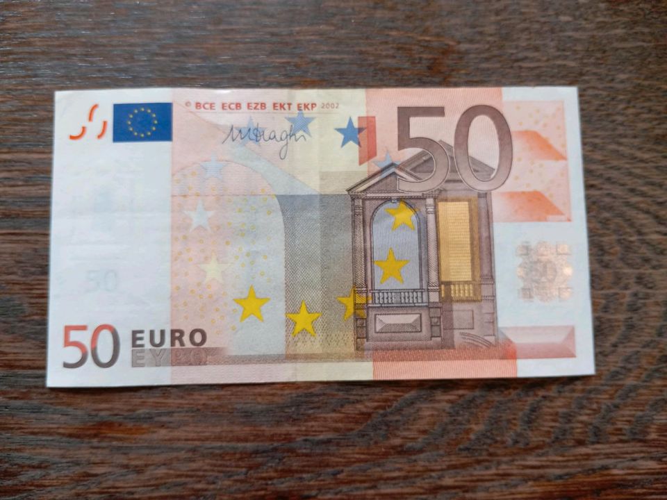 alter 50€ Schein aus 2002 mit seltener Seriennummer in Großsteinhausen