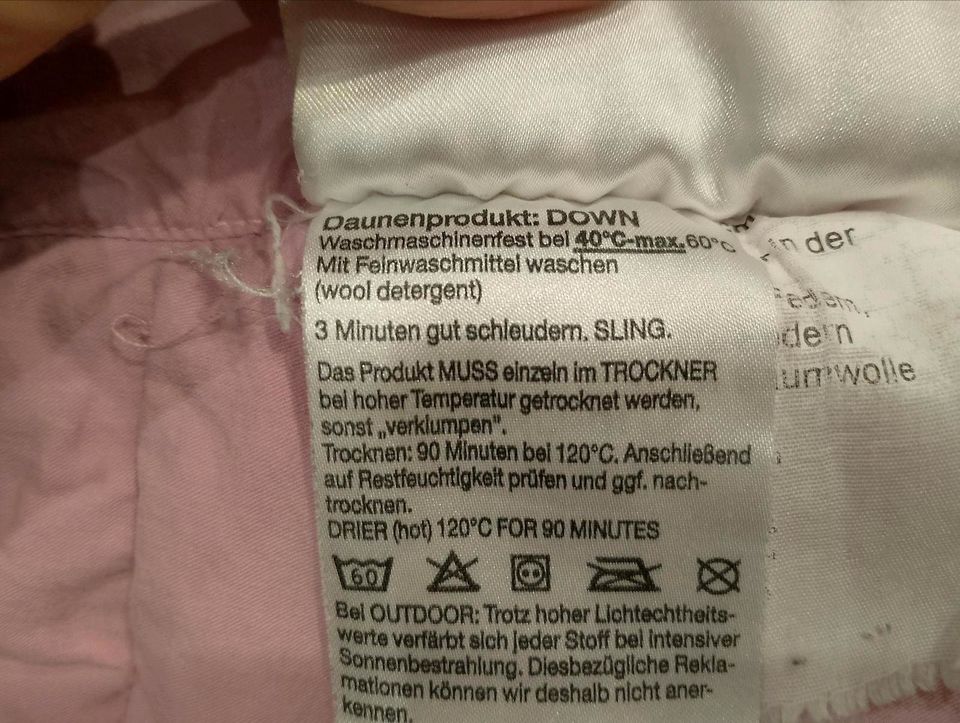 Aro Artländer Daunenschlafsack 90 bis 110 cm rosa in Stockach