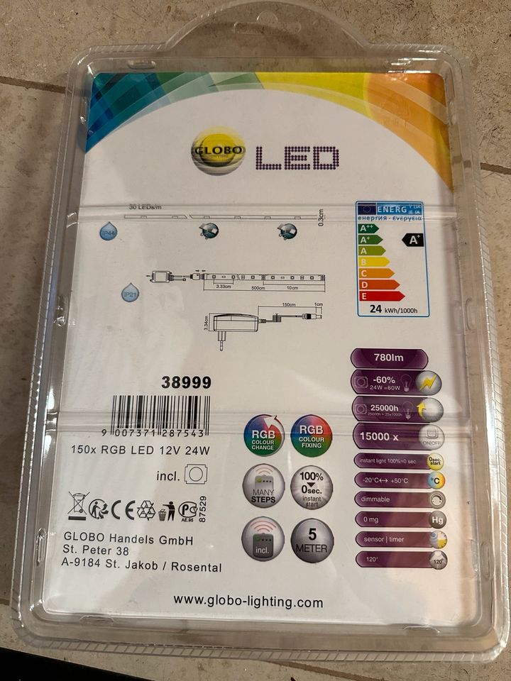 globo lighting led streifen 150x LED RGB 12V 24W neu OVP in Bad Liebenzell